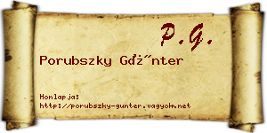 Porubszky Günter névjegykártya