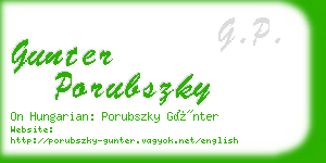 gunter porubszky business card